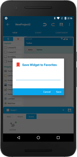save widget